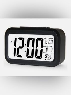 NWT No Label Black Digital LED Clock